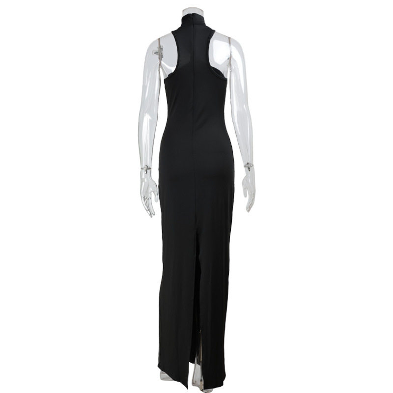 Elegant Strapless Backless Maxi Dress Solid Color Slim Fit High Quality Fabric Evening Wear Cocktail Party
