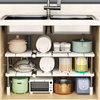Cross-Border Labeling Kitchen Multi-Layer Retractable under Sink Storage Rack Pot and Bowl Microwave Oven Multi-Functional Shelf