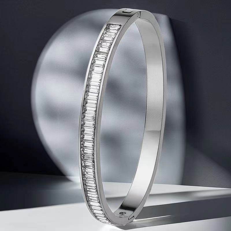 钛钢手镯女生高级感小众满天星不掉色镶钻精致排钻ins风满钻手环