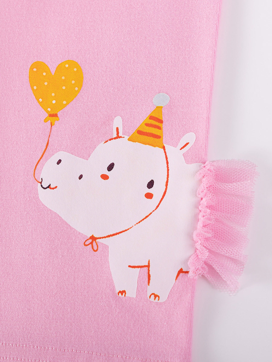 [Style] Summer Girls' Kids' Clothing, Cartoon Pig Kids' Set, Cute Baby Kids' Clothing