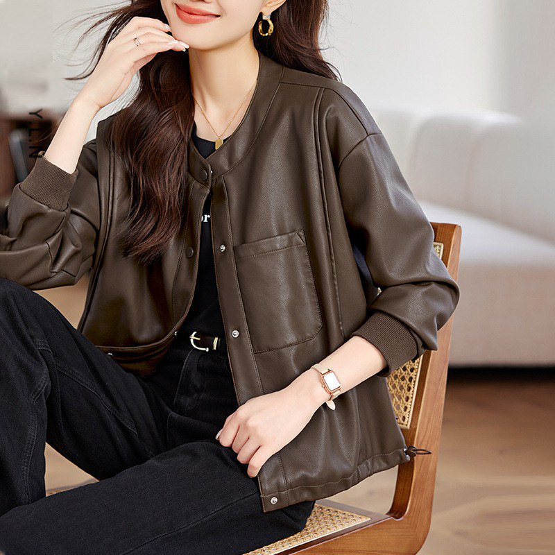 (Mới) Mã L3637 Giá 1830K: Áo Da Nữ Wotdyi Hàng Mùa Xuân Thu Đông Trung Niên Thời Trang Nữ Chất Liệu G05 Sản Phẩm Mới, (Miễn Phí Vận Chuyển Toàn Quốc).