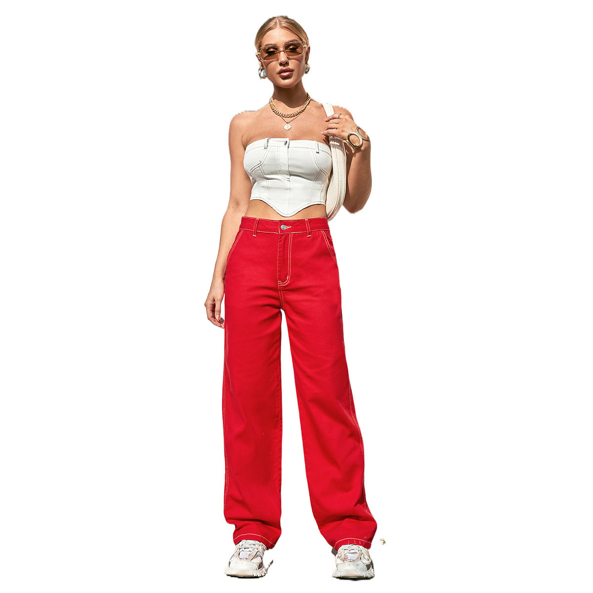 Womens Casual Denim Jeans Trendy Versatile Fashionable Everyday Wear Wholesale Available bulk order
