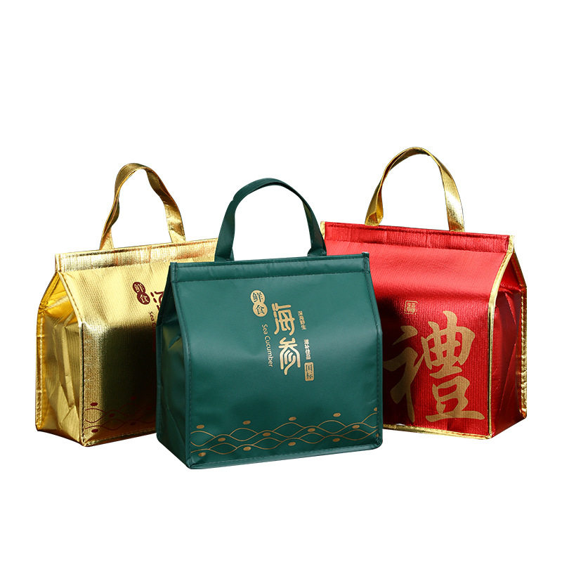 in stock Thickened Large Capacity Sea Cucumber Aluminum Foil Insulation Bag Support Customized Non-woven Fabric Food Preservation Portable Refrigerator Bag