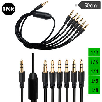Copper core gold-plated head audio cable Level 3 3.5mm male one-drag multi-head speaker subwoofer speaker amplifier projector cable