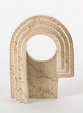 抽象侘寂几何不规则门洞摆件现代样板间客厅玄关仿洞石艺术装饰品