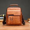 New Men's Shoulder Bag Business Casual Vertical Crossbody Bag Pu Soft Leather Handbag Small Square Bag Travel Backpack