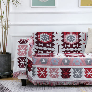 Scandinavian All Year Round Suitable for Stularg Line Blanket Sofa Towel Double-Sided Sofa Cushion Outdoor Camping Style Blanket Coffee Table Tablecloth