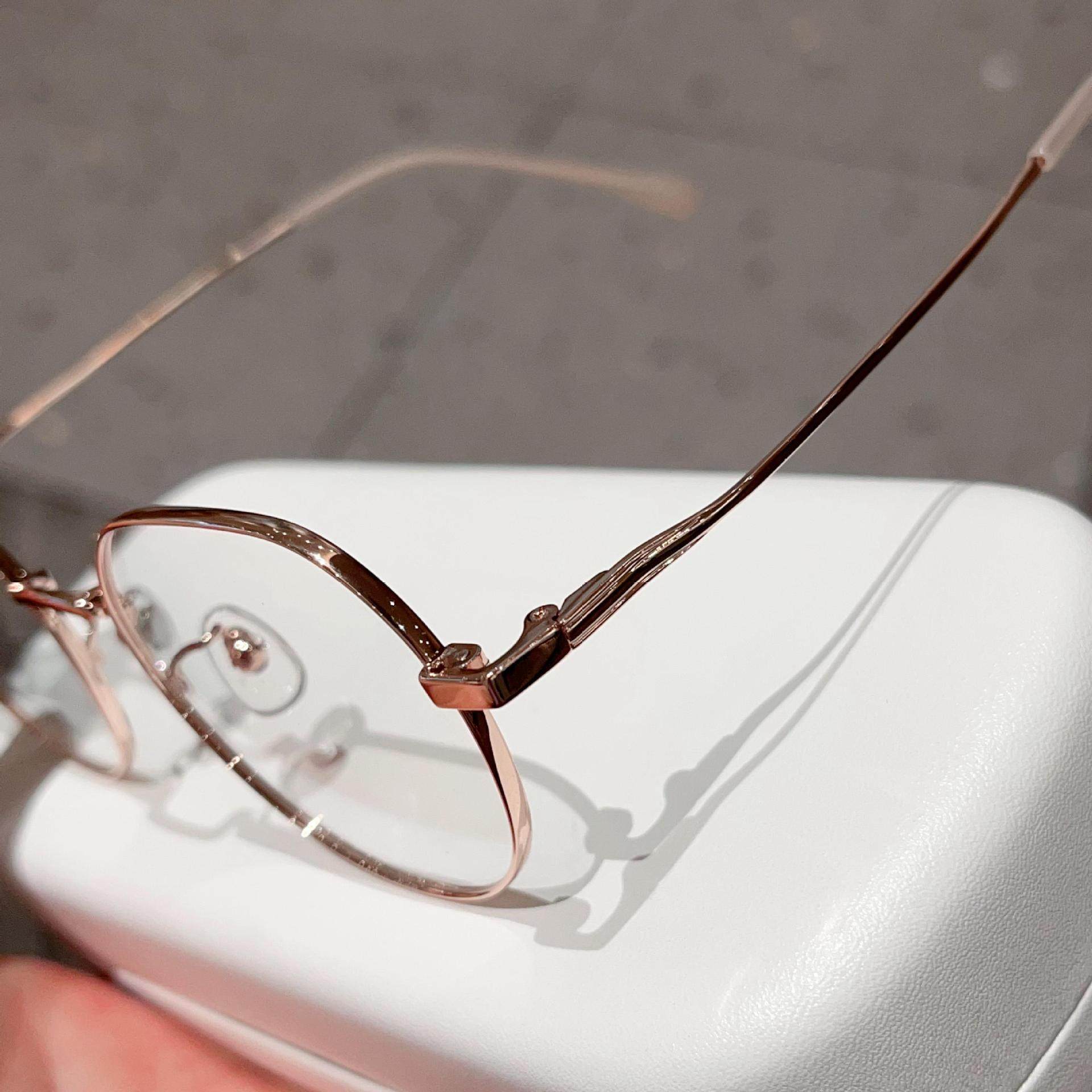 New net red non-magnetic metal retro small frame glasses frame wholesale Danyang glasses for men and women without makeup can be equipped with height number