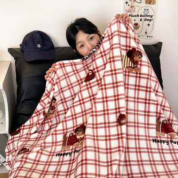 Ins Korean Cream Style Autumn and Winter Double-Sided Velvet Blanket Milk Velvet Blanket Sofa Office Nap Blanket Air Conditioning Blanket