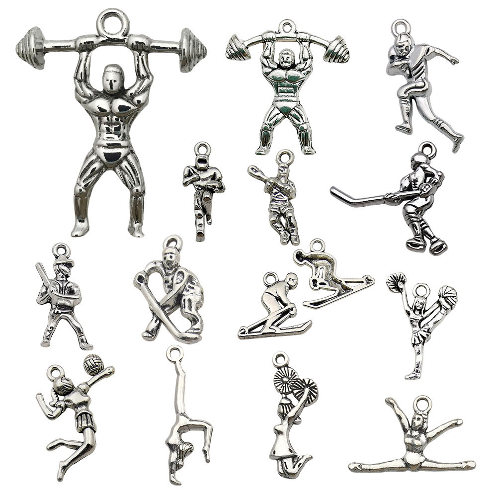 70款运动系列合金饰品配件DIY项链手链吊坠服饰篮球啦啦队小挂件