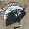 8 inch new double-sided students dance fan antique silk cloth disco plastic fan folding fan female manufacturers wholesale
