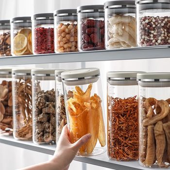 Press sealed jar high borosilicate glass storage jar kitchen dry sugar storage jar box food grade