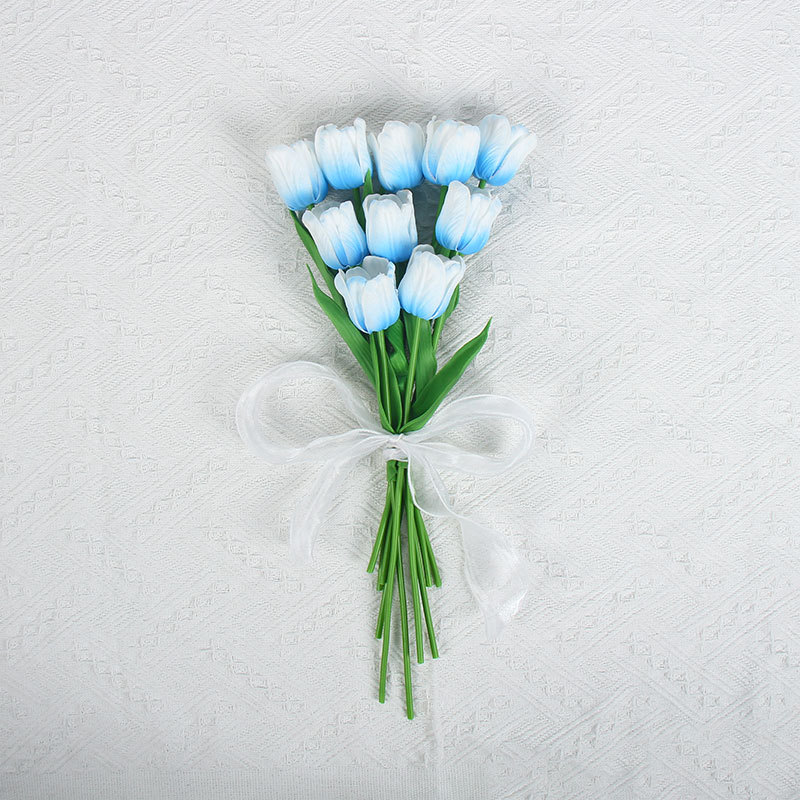 佰顺郁金香仿真花婚礼假花花束拍摄道具家居客厅装饰PU仿真花批发