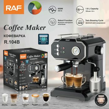 European Standard, Uk and Australian Standard Italian Coffee Machine for Home Use, Semi-Automatic High-Pressure Steam Milk Frother, Office High-Pressure Extraction