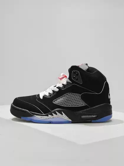 Aj5 Pure Original High Version Men's Basketball Shoes Joe 5 First Layer Leather High Top Men's and Women's Casual Sports Shoes Cross-Border