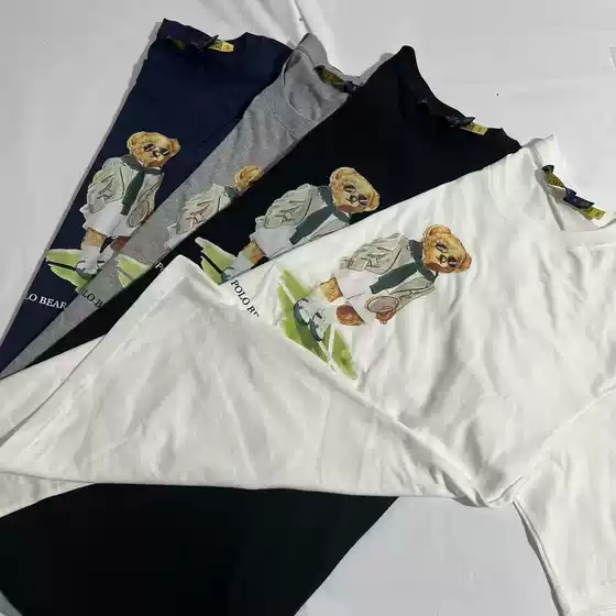 New Lotte Pol Badminton Bear Print T-Shirt Thin Breathable Casual High Street Unisex Couple