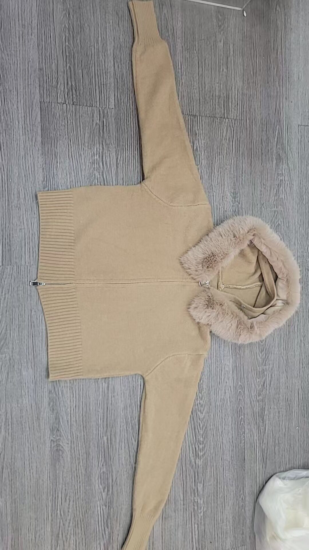 Cross-Border Autumn and Winter New Thickened Hooded Large Fur Collar Knitwear Tops and Jackets for Women Hooded Fashionable Versatile Jackets