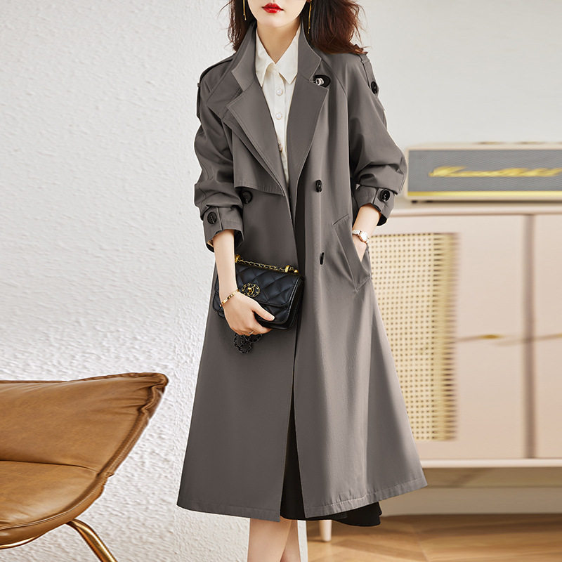 Áo Khoác Trench Coat Nữ Dáng Dài Vừa Phong Cách Anh Quốc Màu Be, Xám, Xanh Olive