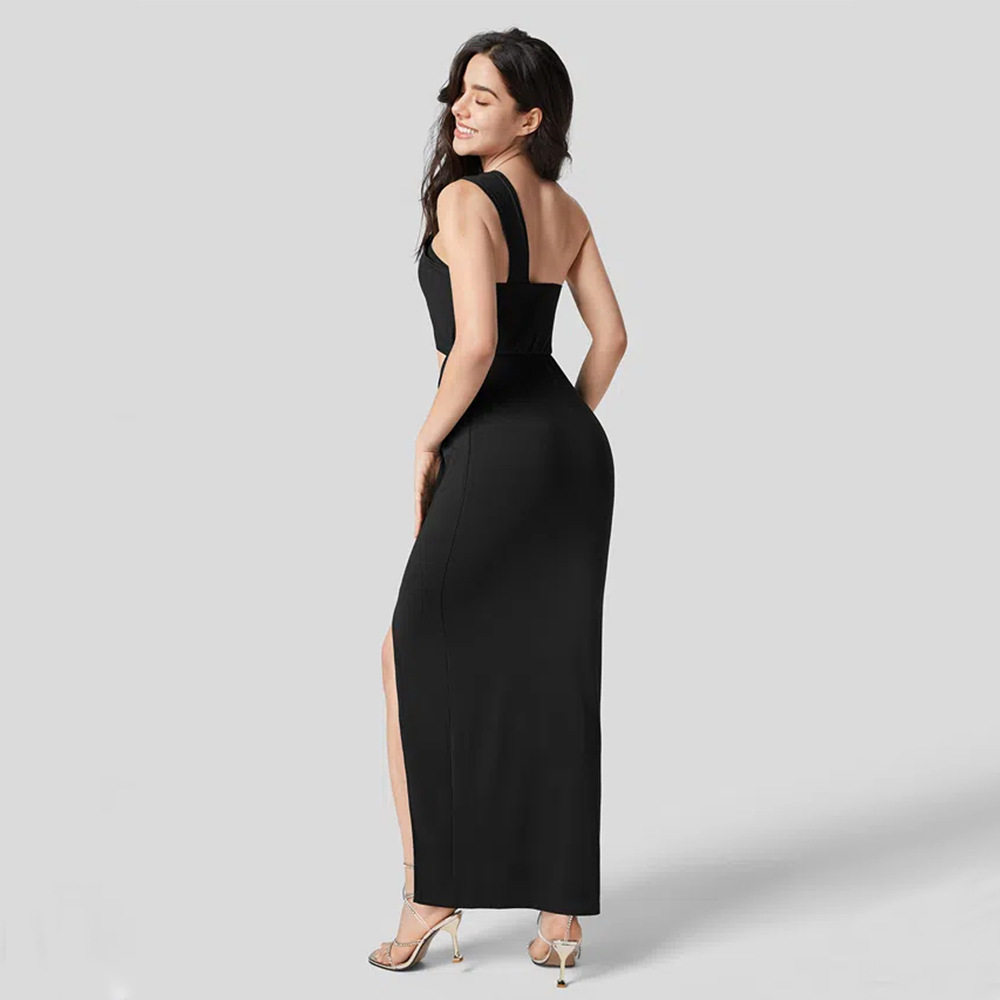 Off Shoulder Midi Dress Sexy Sleeveless High Waisted Backless Summer Fashion for Parties or Casual Wear Wholesale