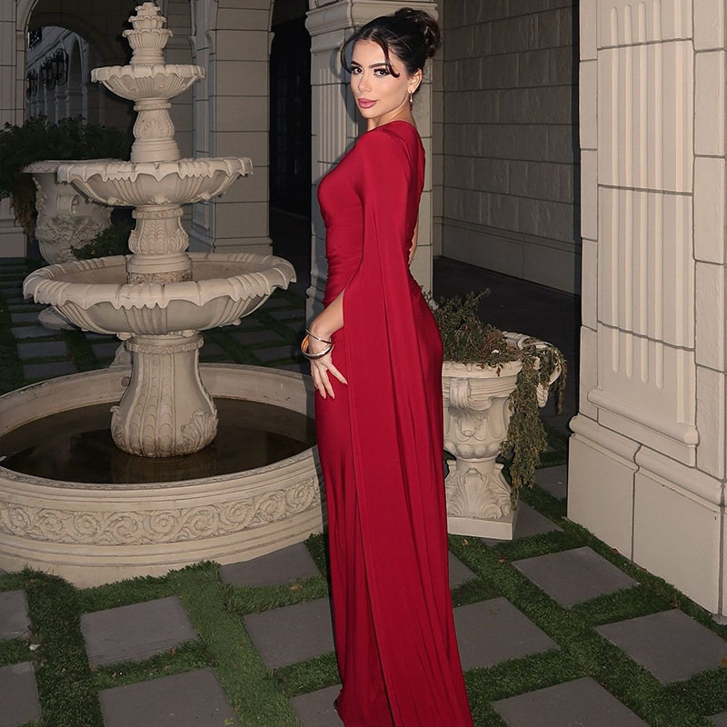 Off Shoulder Long Sleeve Dress Hollow Out Design Slim Fit Spring Fashion Perfect for Parties and Events OEM