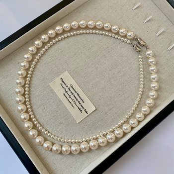 Shijia Zhengyuan Warm Light 2025 Pearl Necklace Women's Titanium Steel Yuanbao Buckle Clavicle Chain