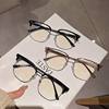 New large size 15.8cm myopia frame frame men's large face half frame flat lens can be equipped with myopia lens women