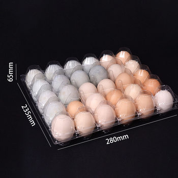 Disposable Plastic Egg Tray for 30 Eggs, Pet Material, Suitable for Refrigerator, Firm with Buckle, Pressure-Resistant, Shockproof, Thickened Egg Tray