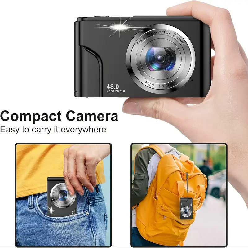 Cross-border Explosions HD 1080P 48MP Student Digital Camera Portable Photo Video AF Focus