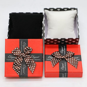 Bow Watch Box Heaven and Earth Cover Watch Box Gift Box Hand Jewelry Collection Packaging Storage Colorful Paper Watch Box