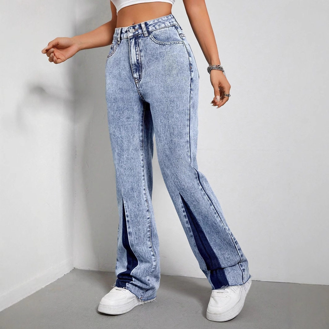 High Waisted Wide Leg Denim Pants Loose Fit Floor Length Casual Style Perfect for Everyday Wear Wholesale Available