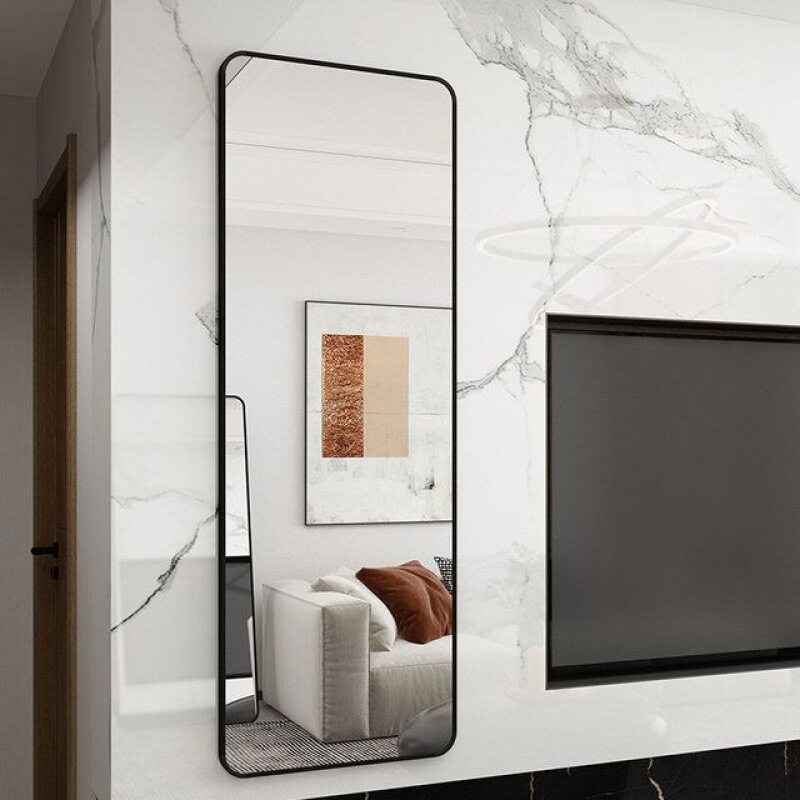 Dressing Mirror, Home Full-Length Mirror, Wall-Mounted, Girls' Bedroom Dressing, Vertical Floor-Standing Fitting Mirror, Non-Deformable