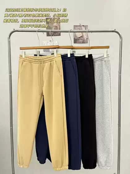 Autumn and Winter New Style Pony Rl Embroidered Versatile Casual Fleece Jogger Couple Pocket Soft Sweatpants