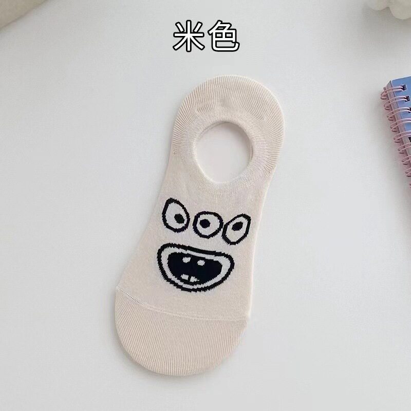 卡通搞怪船袜女袜子夏季薄款硅胶防滑隐形浅口日系可爱短袜ins潮