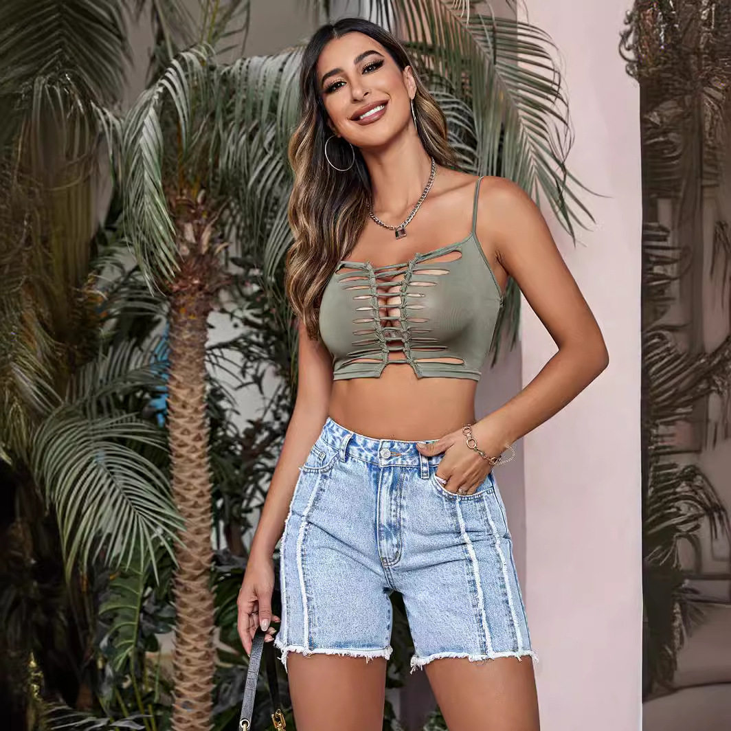 Womens Slim Fit Denim Shorts Comfortable Stylish Casual Perfect for Summer Outings Wholesale Available