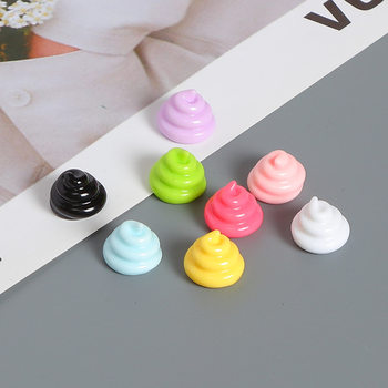 Colorful Glossy Funny Poop Cream Glue DIY Hairpin Refrigerator Magnet Hole Shoe Buckle Material Cartoon Resin Accessories