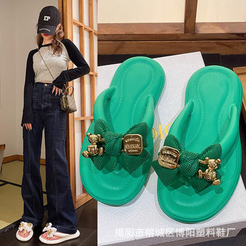 Thick bottom shit feeling EVA slippers home summer candy color fairy wind Beach outdoor flip flops foreign trade Wholesale