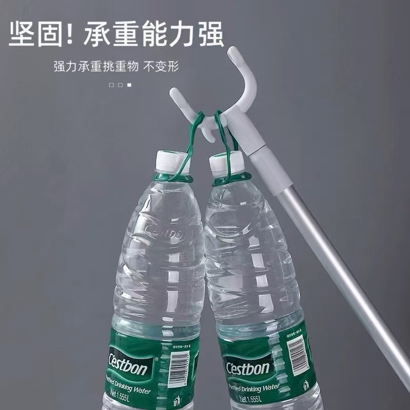Clothes pole fork long clothes pole retractable clothes fork pole household balcony clothes pole stainless steel clothes pole