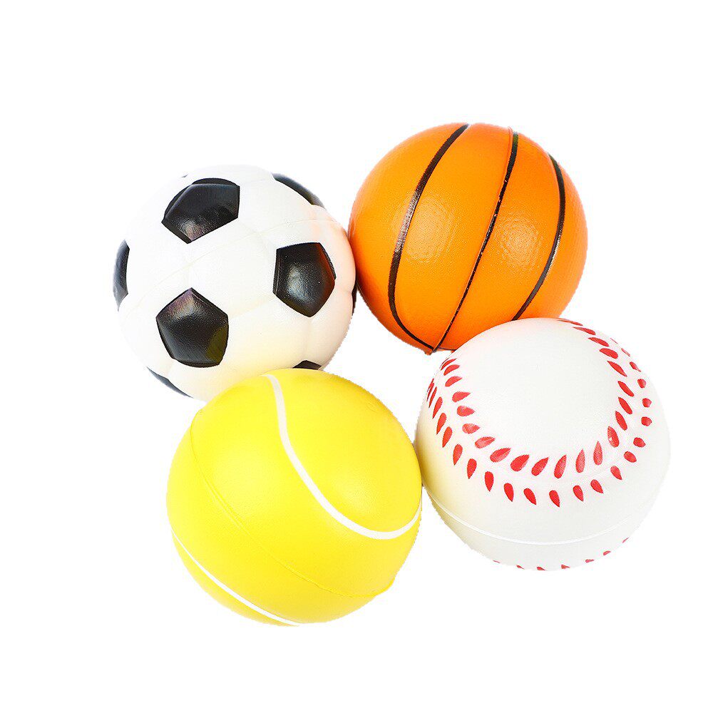 Cross-Border 5cm Pu Foam Sponge Ball Toy Kindergarten Mini Small Leather Ball Soft Solid Basketball Football Tennis Stick