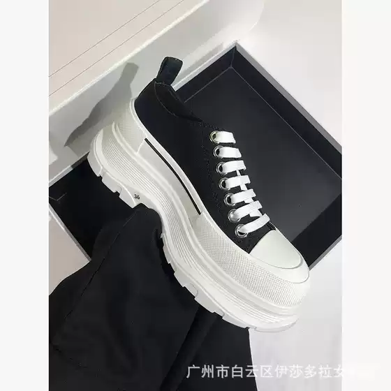 Guangzhou Autumn and Winter Thick-Soled Height-Increasing Canvas Shoes for Women, Casual Sports Dad Shoes, Unisex Sizes, Non-Slip