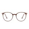 Tr206 New Versatile Round Face Glasses for Women with Myopia Can Be Equipped with Degree-Free Whitening Cold Brown Eye Frame Frames