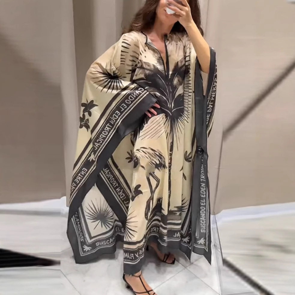 ข้ามพรมแดนยุโรปและอเมริกา 2025 ใหม่ฤดูใบไม้ร่วงย้อนยุคพิมพ์ค...