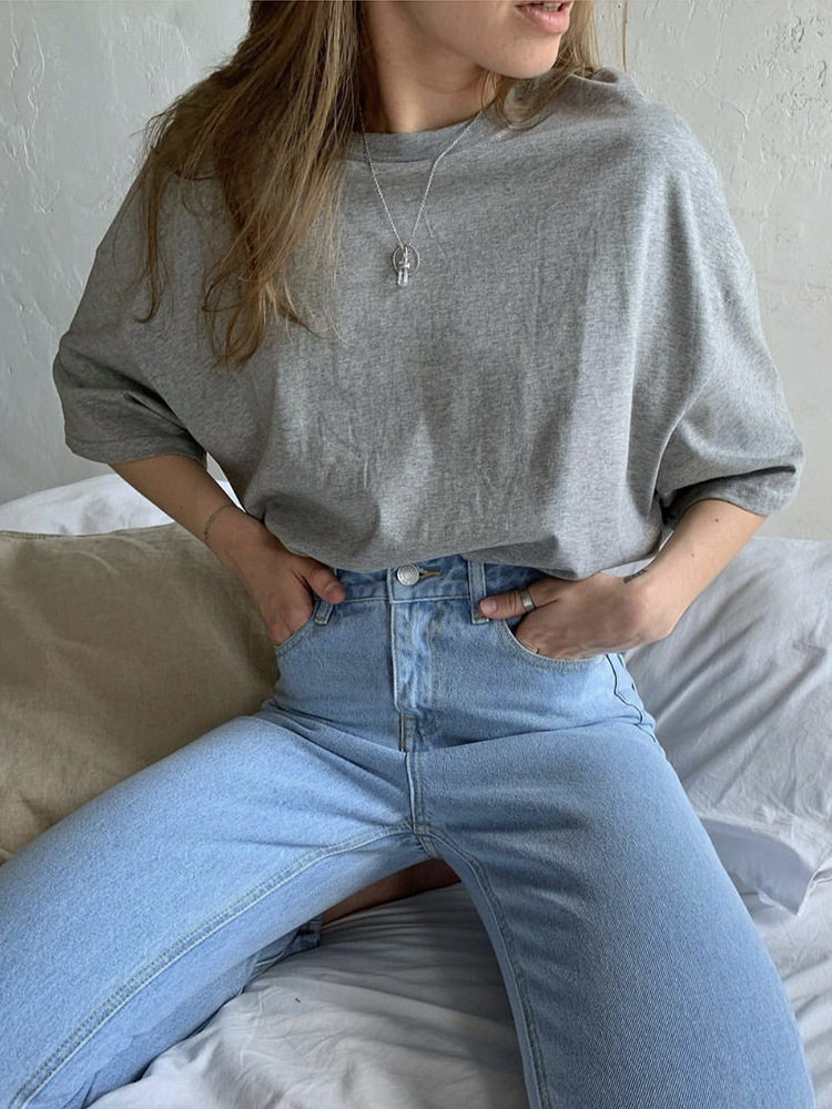 Womens Loose Fit Cotton T Shirt 16 Colors Soft Fabric Casual Style Perfect for Summer Wear Wholesale Available