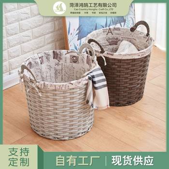 Dirty Clothes Storage Basket Rattan Household Dirty Clothes Basket Laundry Basket Sundries Toy Storage Basket Simple Pastoral Storage Basket