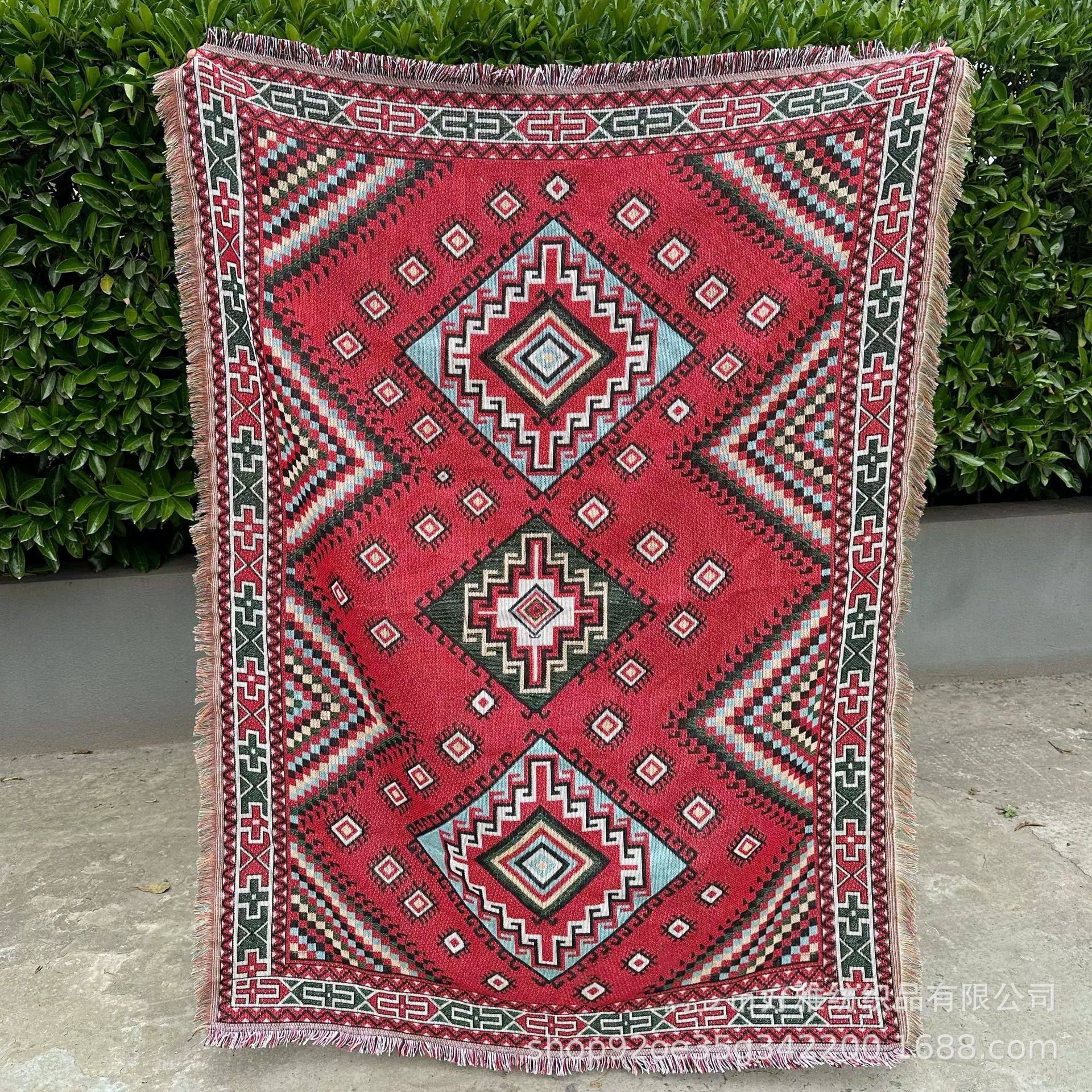 Customized Line Blanket, American Outdoor Camping Blanket, Bohemian Blanket, Ethnic Style Picnic Tablecloth, Sofa Blanket, Tapestry