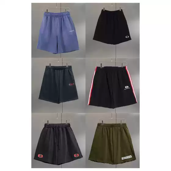 High-End Version in Stock Paris Bl 26Ss Summer Circular Embroidery Sports Casual Shorts Loose Fit Unisex Style