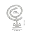 Silver money bag muscle necklace