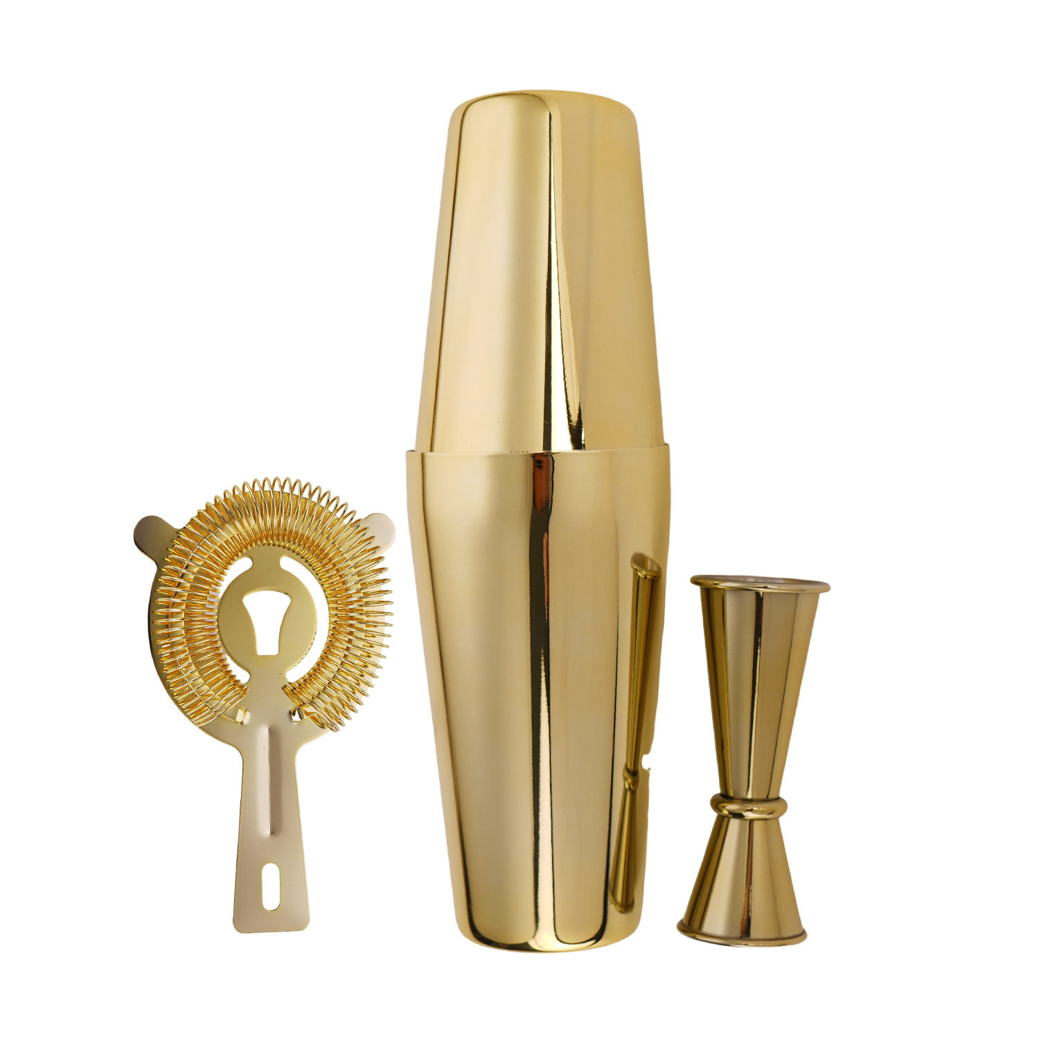 Bar Shaker 304 Stainless Steel Shaker Measuring Cup Boston Shaker Cocktail Shaker Tool Three-Piece Set