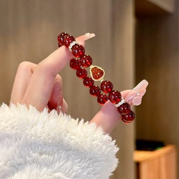Zodiac Year Pomegranate Red Bracelet for Women New High-End Zodiac Year Imitation Red Agate Zodiac Buddha Bracelet Live Broadcast Bracelet