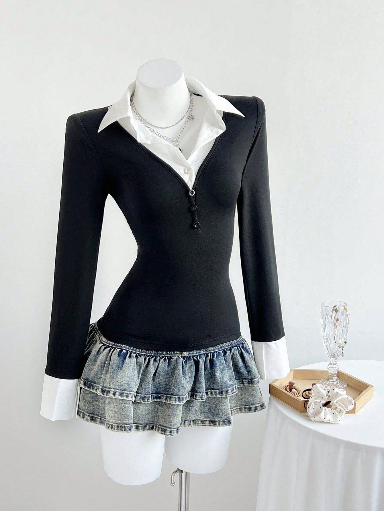 Summer Womens Fashion V Neck Long Sleeve Top Slim Fit Versatile Style Lightweight Fabric Ready to Ship Wholesale