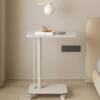 Cream Style Bedside Table Small Bedroom Home Simple Modern Light Luxury Alternative Iron Mobile Storage Rack Side Table